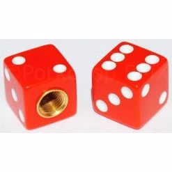 2 Bouchons De Valve TRIK TOPZ Dé Caps Shrader Rouge