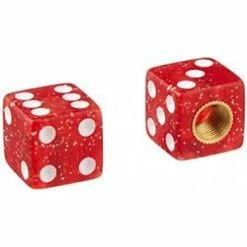 2 Bouchons De Valve TRIK TOPZ Dé Caps Shrader Rouge Translucide