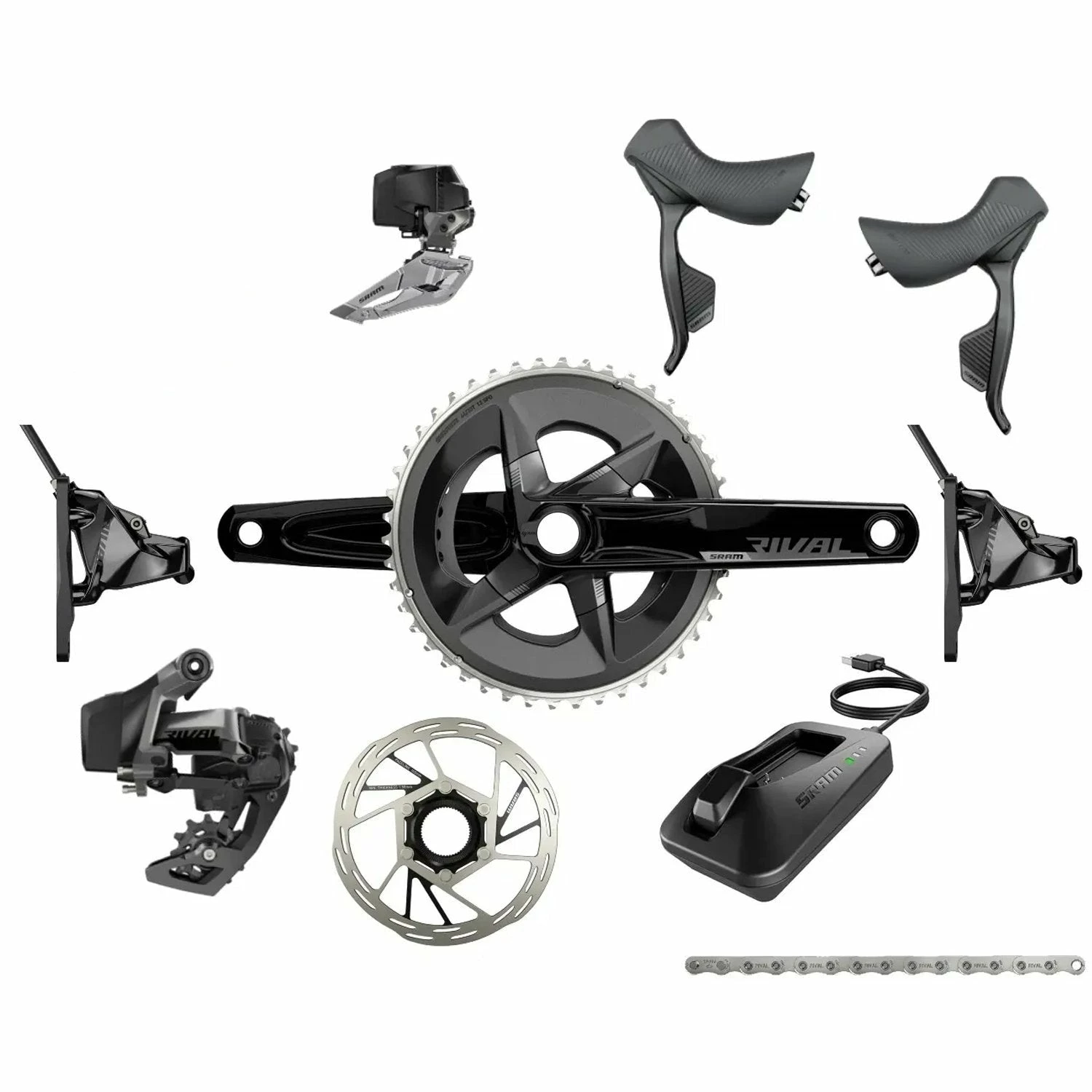 Groupe Complet SRAM RIVAL AXS 2x12 Vitesses à Disques 1 Groupe Complet SRAM RIVAL AXS 2x12 Vitesses à Disques