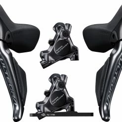 Paire De Leviers 2x12v Shimano Ultegra ST-R8170 Avec étriers BR-R8170 Et Durites