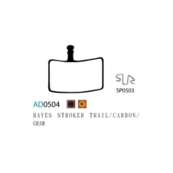Plaquettes ASHIMA AD0504-SM Semi Metal HAYES Stroker Trail / Carbon / Gram -Route Soldes plaquettes ashima ad0504 sm semi metal hayes strocker trail carbon 1