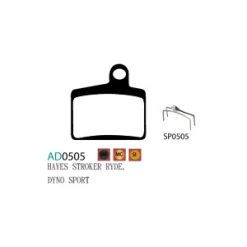 Plaquettes ASHIMA AD0505-SM Semi Metal HAYES Stroker Ryde / Radar / Dyno Comp & Sport